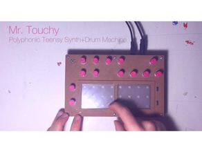 mr touchy teensy polysynth+drum machine music arduino electronic synthesizer 3d print model - Mito3D