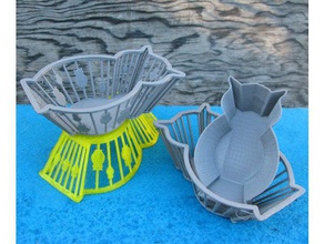 three owl baskets containers openscad 3d print model - Mito3D