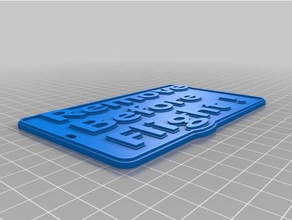 my customized multiline tag remove before flight keychains 3d print model - Mito3D