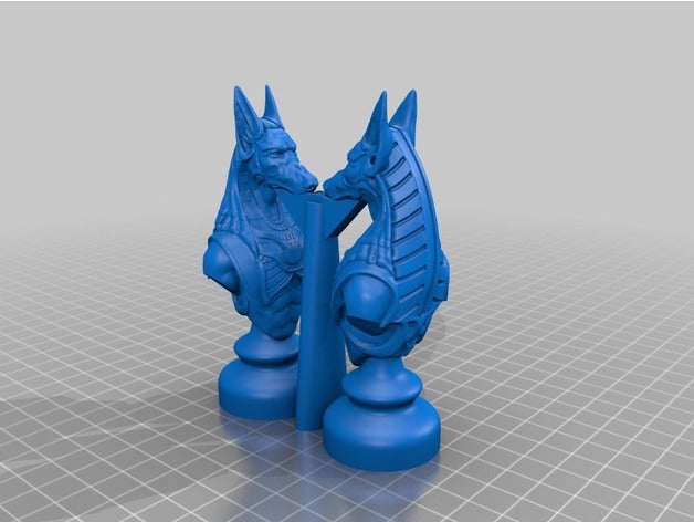 şövalye Mısır w desteği heykeller anubis güzellik boardgame boardgames büstü satranç parça seti şekil knight heykel 3D print model - Mito3D