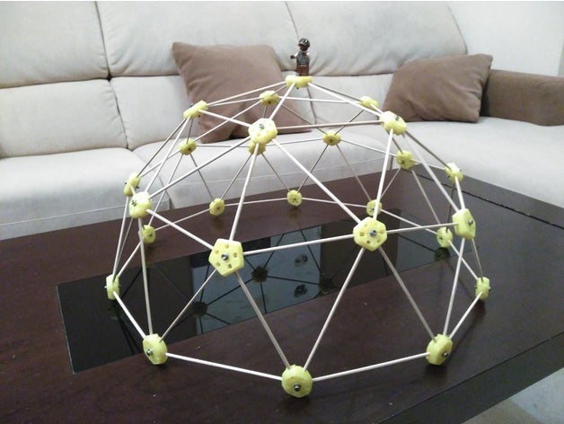facile assemblati in una cupola geodetica di ingegneria sfera 3D print model - Mito3D