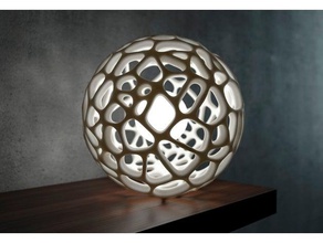 üretken tasarım voronoi sphere lq sürümü dekor sanat ev lamba küre 3d print model - Mito3D