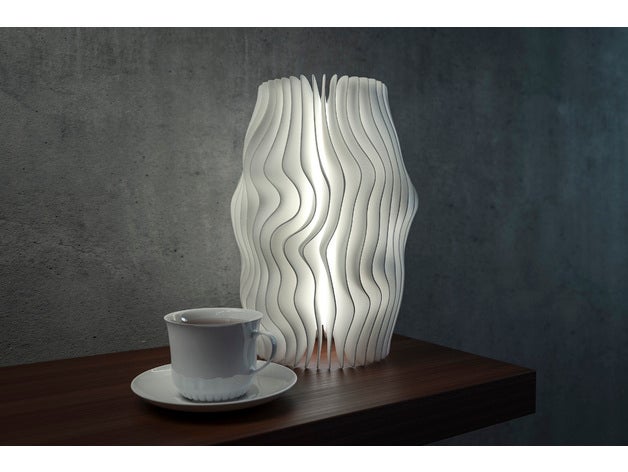 generative design wave lamp 5 lq version decor art household 3D print model - Mito3D