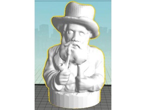 velho busto do agregado familiar homem cachimbo ornamento 3d print model - Mito3D