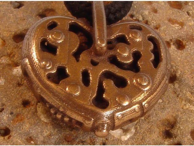 steampunk pingente de coração jóias 3D print model - Mito3D