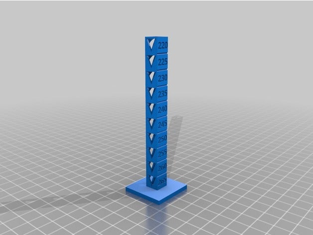 220-265 abs petg temp torre 5deg passos A impressão 3d de testes personalizado 3D print model - Mito3D