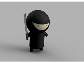 wenig ninja Menschen katana Wurfstern 3d print model - Mito3D