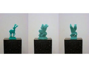 deergle sculture cervi dual art aquila supportless 3d print model - Mito3D
