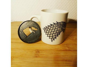 game thrones wolf coffee drawer kitchen & dining chocolate extruder mold cup mug fun gameofthrones geek 3d print model - Mito3D