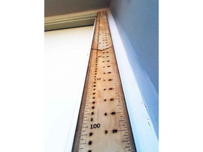 height measuring growth ruler chart decor lasercut 3d print model - Mito3D