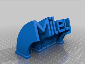 mon personnalisés balayage nom de la plaque miley bureau personnalisé 3d print model - Mito3D