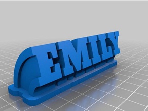il mio personalizzato spazzare piastra di nome emily office su misura 3d print model - Mito3D