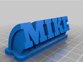 my customized sweeping name plate mike office 3d print model - Mito3D