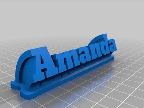 mi personalizados barrido de la placa con el nombre amanda oficina personalizado 3d print model - Mito3D