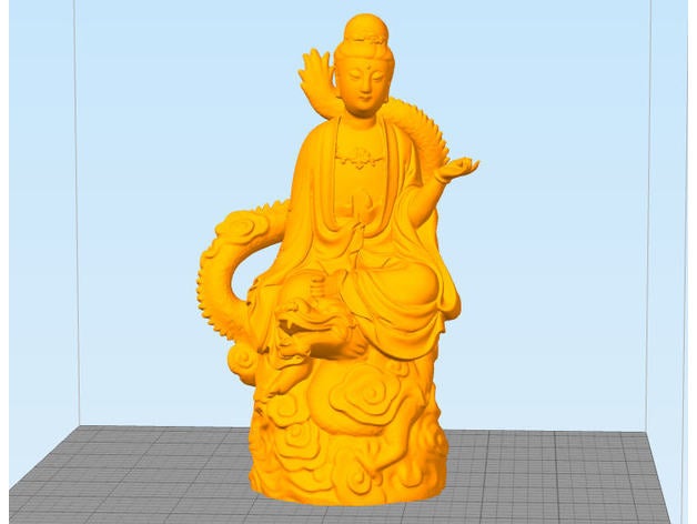 dragon guanyin sculture 3D print model - Mito3D