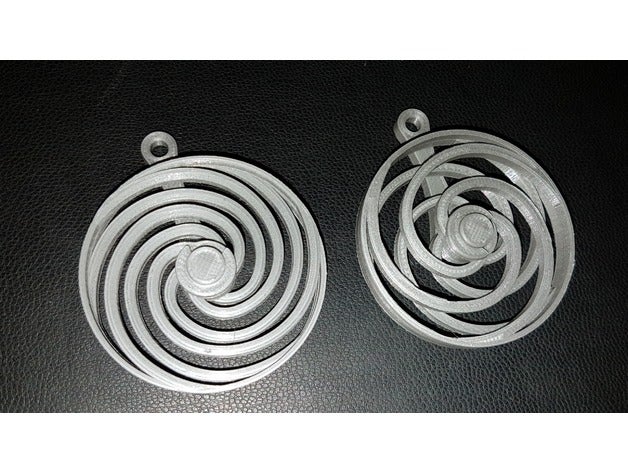 illusion d'optique 2 - spirale de porte-clés d'optique- un trousseau clés pendentif- porte cl s- en spirale- 3D print model - Mito3D