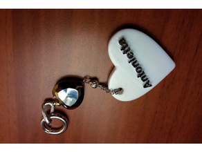 portachiavi antonietta accessori cuore keychain 3d print model - Mito3D