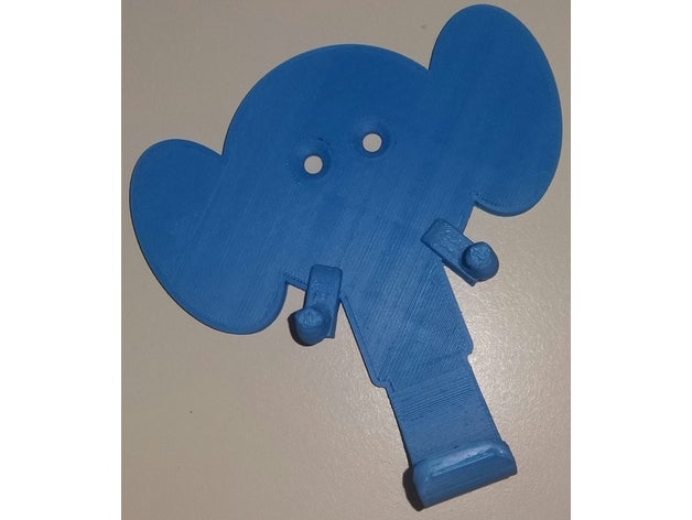 gancho de pano elefante organização animais roupa acessório crianças cabide 3D print model - Mito3D