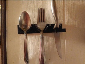 cuillère fourchette couteau à beurre sur le mur cuisine et salle manger 3d print model - Mito3D