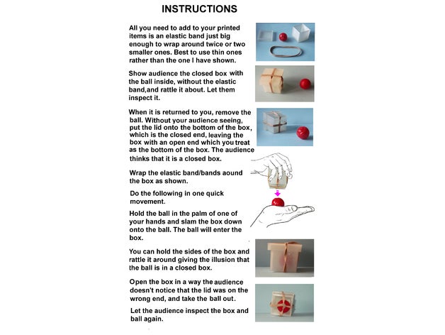 box-ball magic trick Rätsel ball box 3D print model - Mito3D