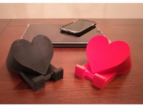 cuore a forma di telefono cellulare supporto per il tablet gadget iphone titolare stand san valentino giorno regali 3d print model - Mito3D