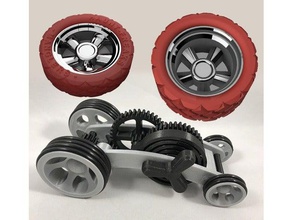 dual mod bahar motor haddeleme şasi tekerlekler mekanik oyuncaklar araba ön gzumwalt arka jantlar lastikler 3d print model - Mito3D