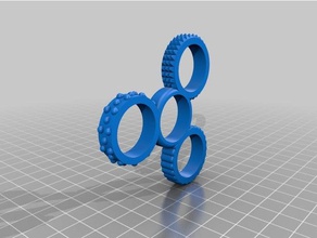 tripla ameaça melhores elite fidget giratório spin spinner textura texturizado topo 3d print model - Mito3D
