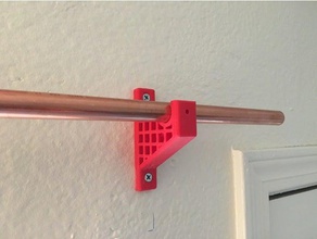 curtian rod holder 1 2 copper pipe decor 3d print model - Mito3D