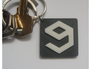 9gag logo keyring Schlüsselanhänger keychain 3d print model - Mito3D