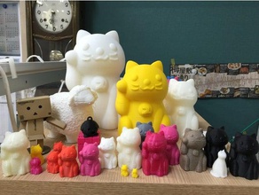 smilelink gato de la suerte a los animales 3d print model - Mito3D