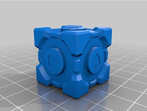 companheiro cubo portal a arte jogos nerd 2 jogo de vídeo 3D print model - Mito3D