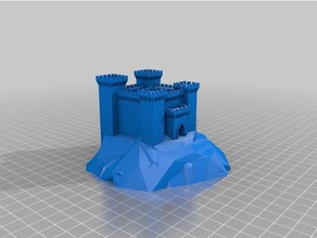 castle 4 tower 01 buildings & structures customized 3d print model - Mito3D