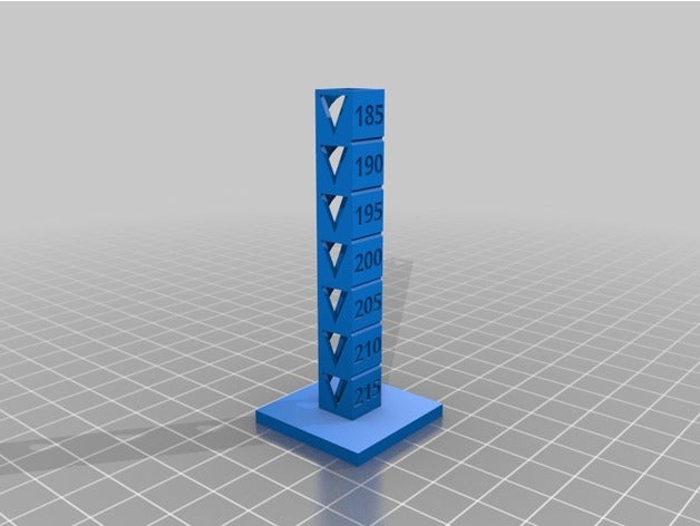 temp calibration tower 215-185 3d printing tests customized 3D print model - Mito3D
