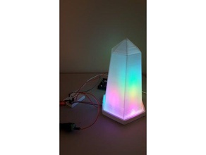 flame crystal electronics arduino art lamp led strip neopixel obelisk programmable 3d print model - Mito3D