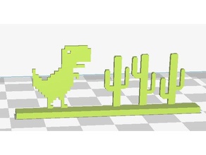 google chrome, le t-rex moniteur bling-bling animaux chrome dino dinosaure 3d print model - Mito3D