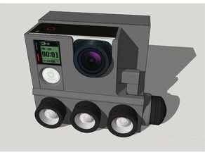 led gopro boîtier de création vidéo notre chaîne youtube la caméra 18650 hero 3 plus 4 montage le héros batterie d'ordinateur portable pack lumière mont nuit alimenté par usb 3d print model - Mito3D