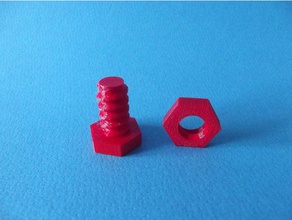 nut bolt parts 3d print model - Mito3D