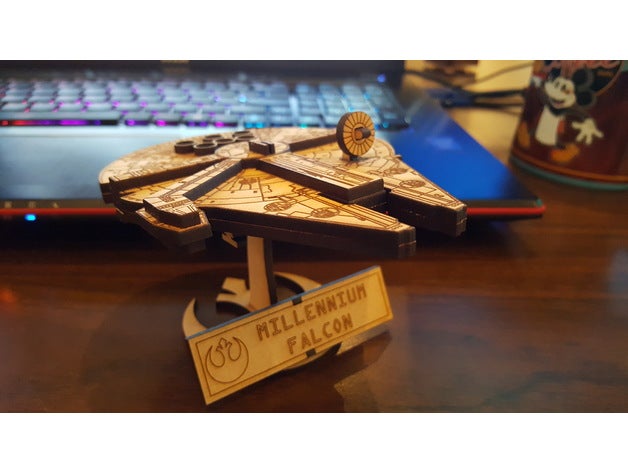 lasercut millennium falcon stand Fahrzeuge 3D print model - Mito3D