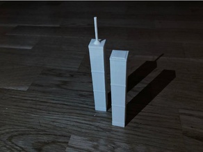 İkiz Kuleleri binalar ve yapılar merkezi bir kuleleri ticaret ikiz dünya 3d print model - Mito3D