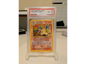 psa trading card stand toy & game accessories display efour graded pikachu pokemon yugioh 3d print model - Mito3D
