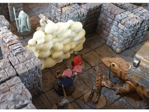 wall fog 28mm rpg toys & games cloud dnd dungeons dragons dungeon terrain frostgrave rpgs spell 3d print model - Mito3D