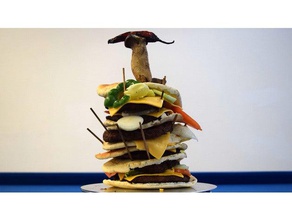 la torre de hamburguesa exploraciones & réplicas Escaneo 3d barbacoa alimentos fotogrametría 3d print model - Mito3D