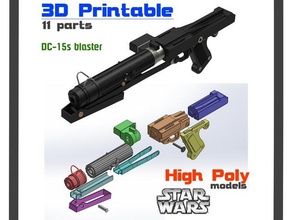 star wars dc-15 blaster tüfek kostüm 3d yazdırılabilir otantik cad karabina klon cosplay oyun silah sci-fi solidworks oyuncak toygun 3d print model - Mito3D