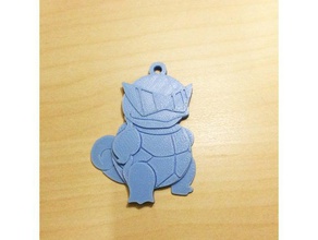 squirtle catena chiave i portachiavi blu carino facile divertente gioco regalo keychain ragazzi nitendo pokemon figure andare semplice motorino di avviamento 3d print model - Mito3D