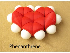 space-filling molecular models phenanthrene adventure pack learning atomic model chemistry valentine valentines day 3d print model - Mito3D