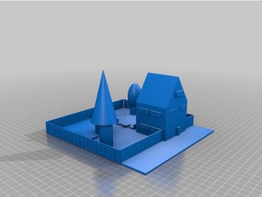cartoon casa edifícios e estruturas 3d print model - Mito3D