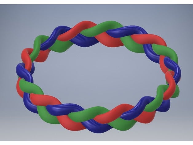 3 strand anillo trenzado la joyería multicolor 3D print model - Mito3D