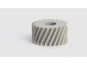 easy print meshing worm gears example engineering beginner helical gear simple 3d print model - Mito3D