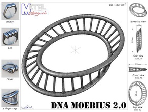 dna moebius 20 bracelets bijoux bracelet jewelry 3d print model - Mito3D