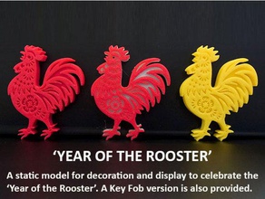 rooster - celebrating chinese new year 2017 animals animal celebration china collectable creature decorate decoration festival festive figure figurine fun holiday model novelty roosters spring 3d print model - Mito3D